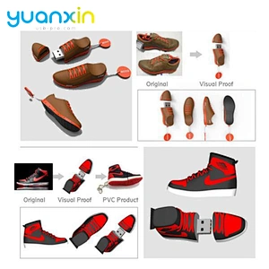 Your Customized Shoe Shape Branded Rubber PVC USB Flash Drive Giveaway Gift