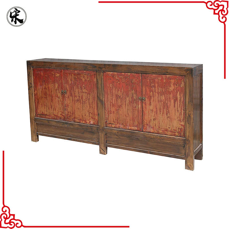 chinese antique rustic & distressed lacquered storage furniture