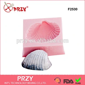 F2530 New Design Sea Shell Beach Shape Silicone Fondant Cake Decoration Mold