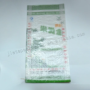25kg customized design logo plastic transparent pp woven rice packaging bag