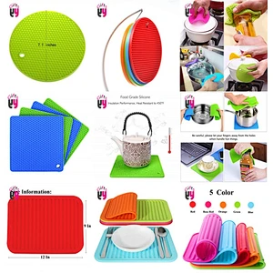 Non-Slip Texture Soft Feeling silicone Cup mat round silicon coaster