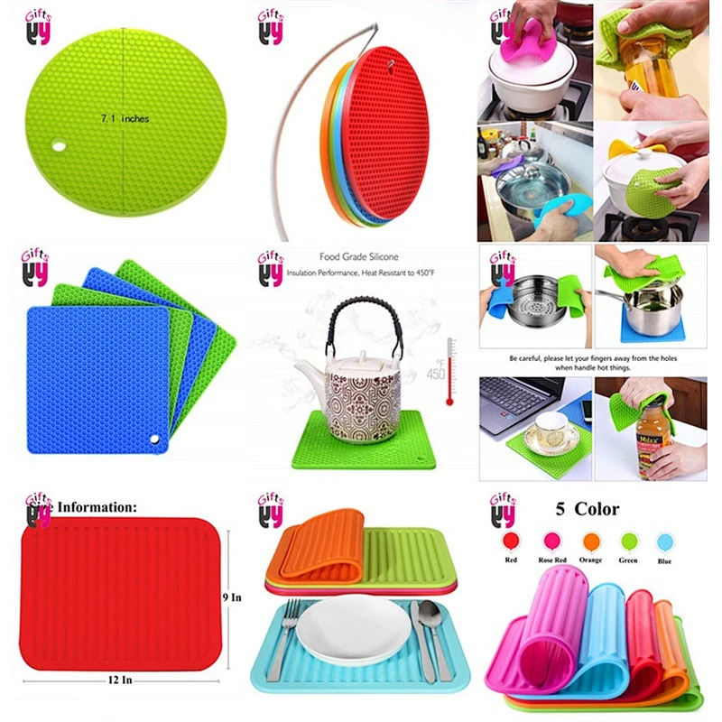 Non-Slip Texture Soft Feeling silicone Cup mat round silicon coaster
