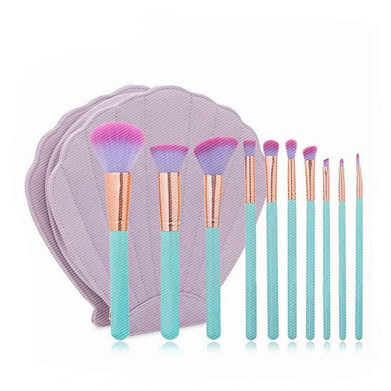Hot selling portable 5-10pcs your own brand makeup brush set with shell bag