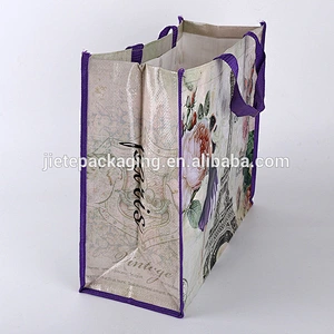 Customized recycle pp woven shopping tote bag