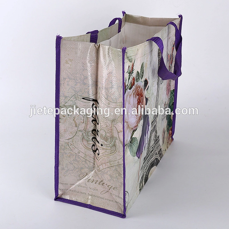 Customized recycle pp woven shopping tote bag