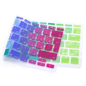 Silicone Rainbow Laptop Arabic language keyboard covers Keyboard skin keyboard protector For Macbook Air A1465 EU Version