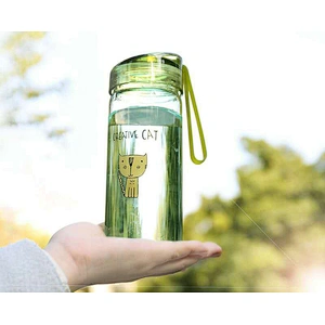 2017 free samples new creative products cheap price glass material mugs with cats easy to take