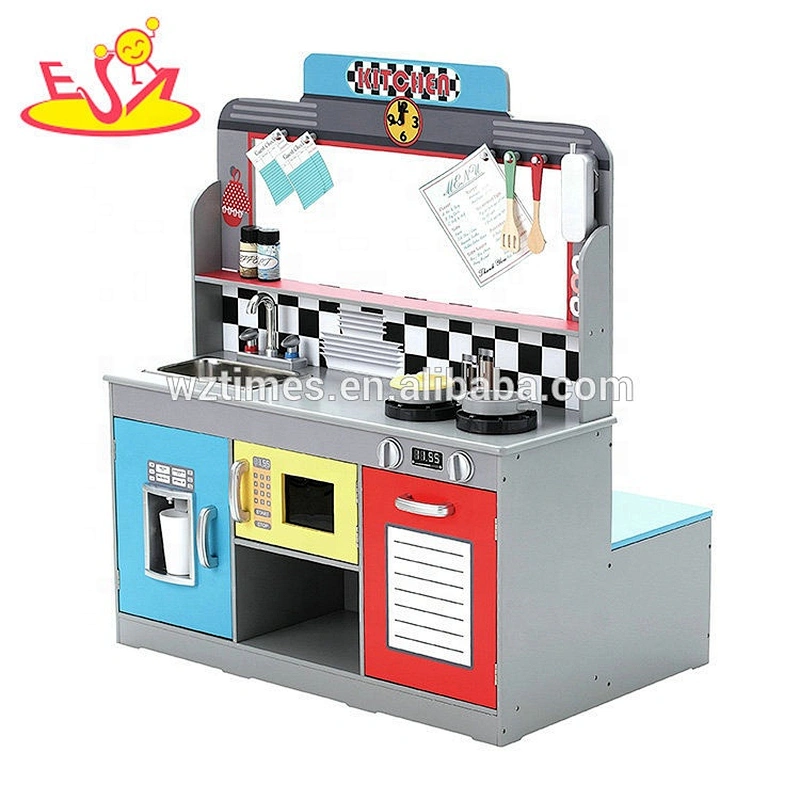 Juguete de madera colorido educativo de la cocina 2018 del nuevo estilo para entrenar a la habilidad W10C369 de los niños
