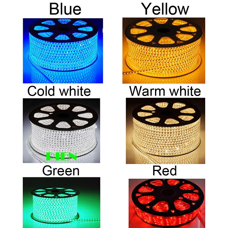 RGBW RGB 4000K Orange Double row Flat round rope light IP67 Waterproof 110V 220V led strip light