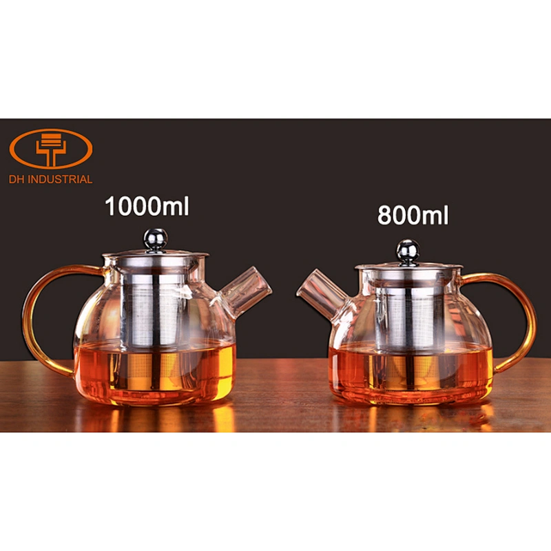 heat resistant glass infusion tea pot with 304 Stainless steel strainer