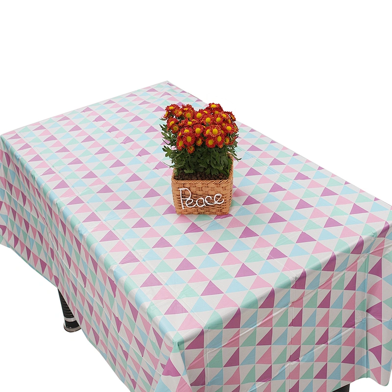 Cheap Custom Single layer pe printed rectangular Tablecloth ordinary table Cover