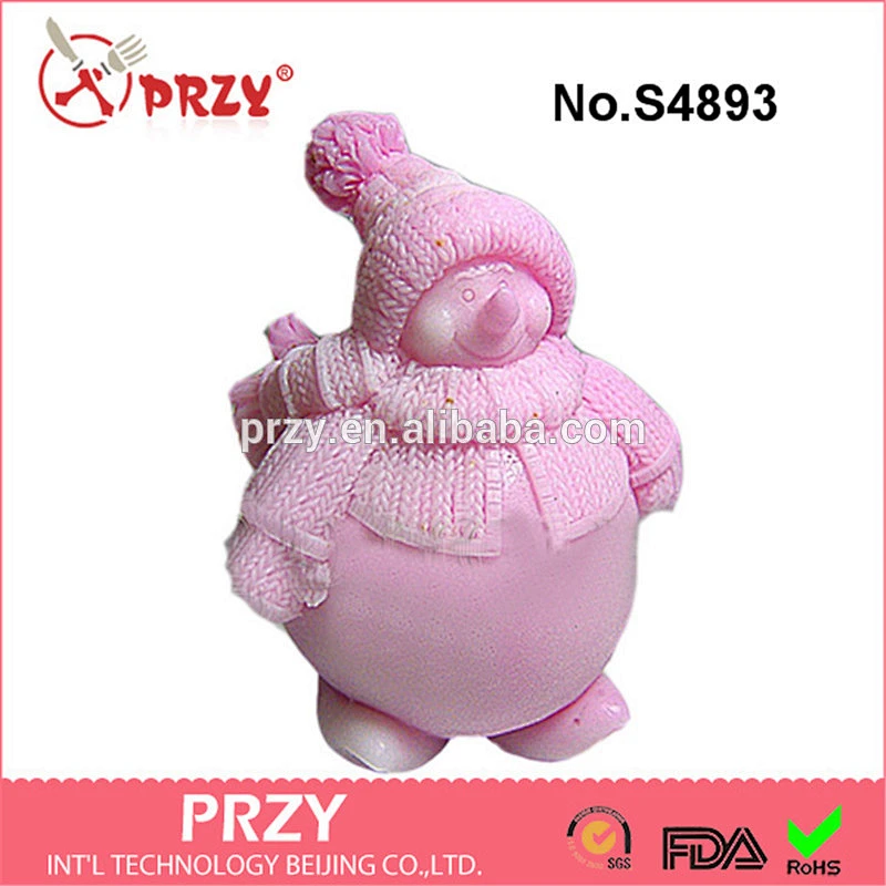 S4893 silicone snowman mold for soap/candle 3d silicone mold for concrete silicone rubber mold