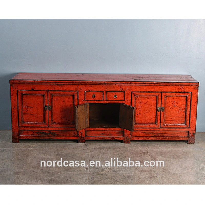 Chinese antique solid wood furniture tv cabinet high Glossy