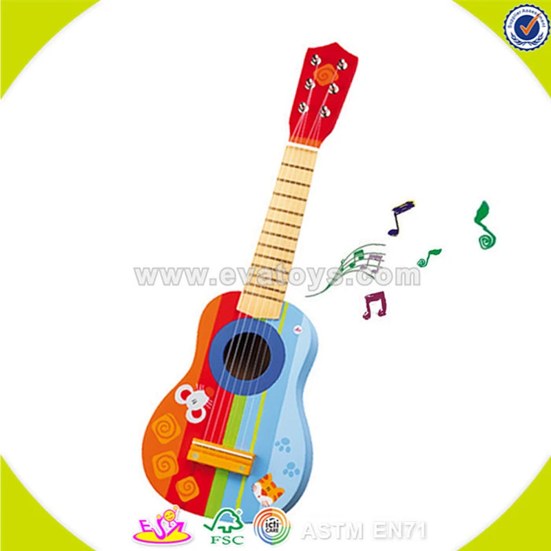 wholesale toy musical instrument wooden toddler guitar lovely pink wooden toddler guitar W07H021