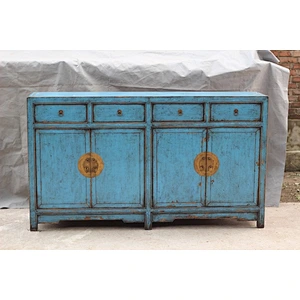 cheap chinese furniture Blue four door four drawer box antique cabinet living room furniture