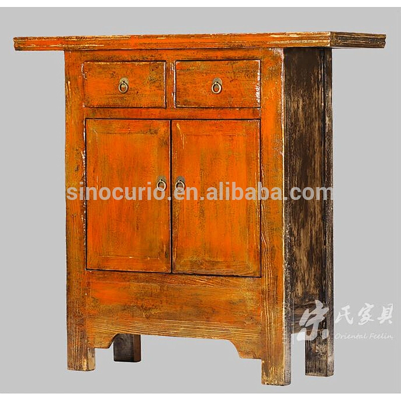 2017 Chinese antique popular style hot sale two drawer two door cabinet