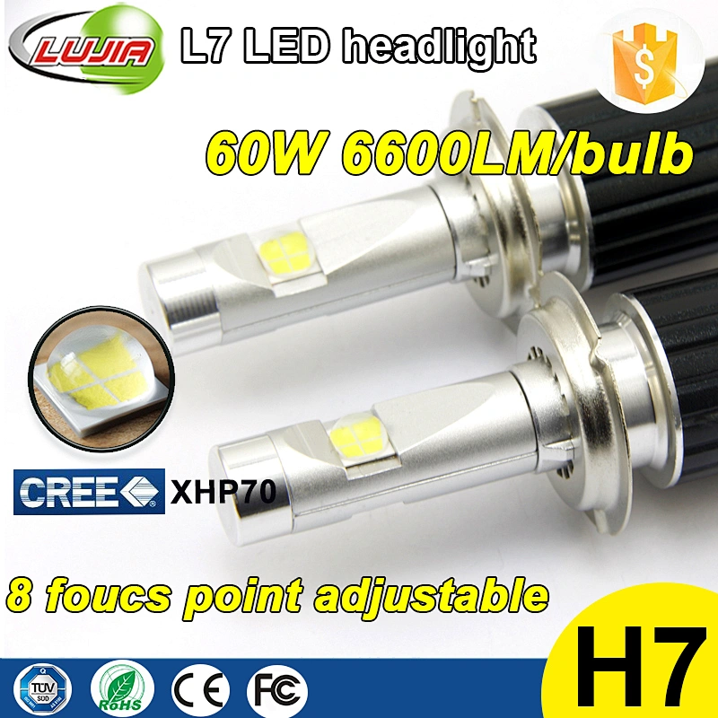 2017 Super Bright 4300K 6000K L7 xhp70 H7 led headlight bulb H11 H4 H13 H18 9012 9005(BH3) 9006(HB4) D1s d2s d3s d4s