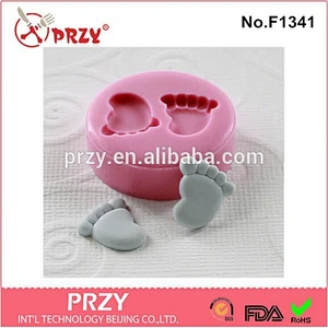 Eco-friendly fondant decorative feet silicone cake mold