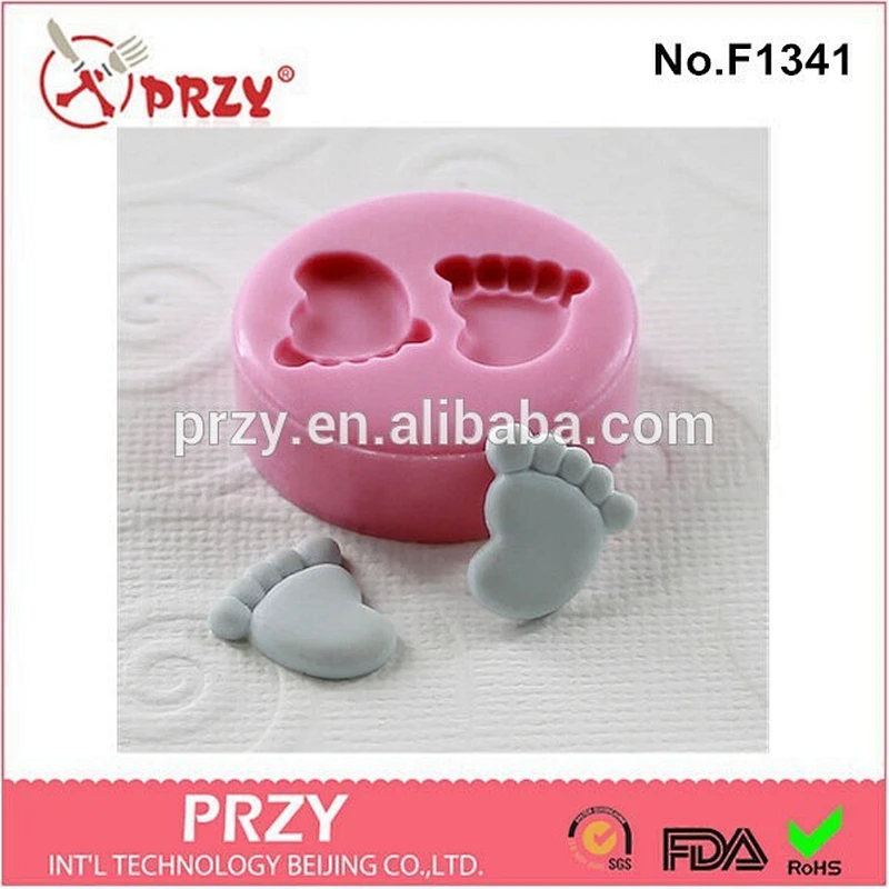 Eco-friendly fondant decorative feet silicone cake mold