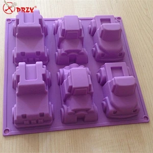 PRZY 6 cavities car Cake molds silicone car shaped handmade soap silicone moulds
