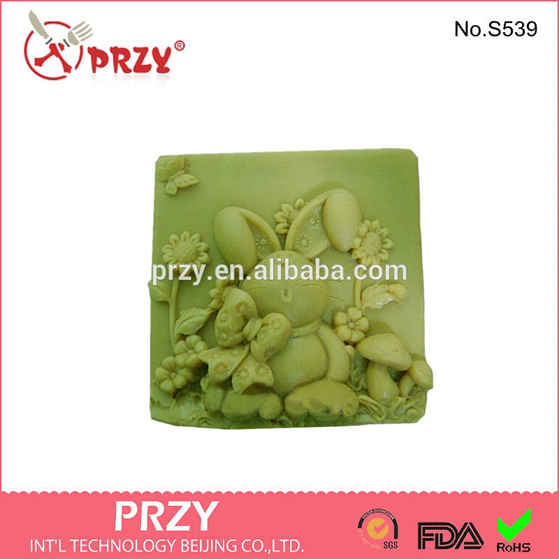 2015 top selling Modelling DIY rabbit silicone soap mold