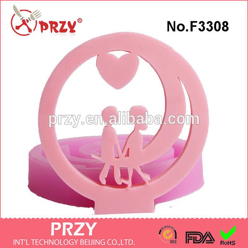 F3308 love boy and girl wedding decorations silicone mold cake decorating tools 3d silicone molds