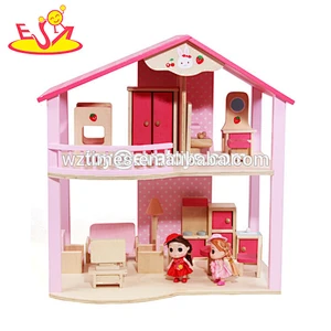 2018 Joyful assembled role play doll house wooden toys for kids W06A270
