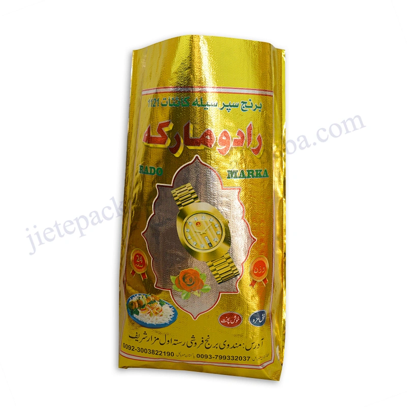 Customized foil laminated pp woven basmati rice packaging bag for seed,wheat,flour,grain,bean,peanuts