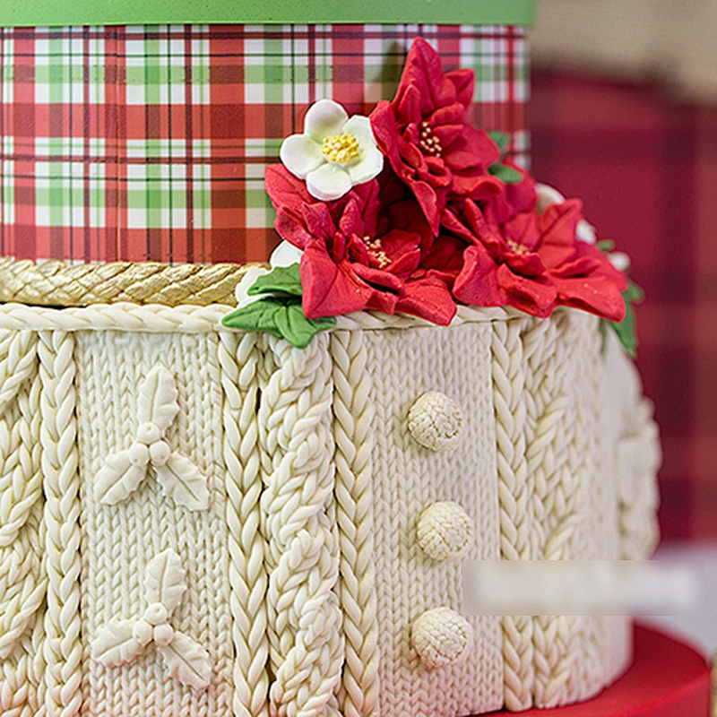 S9061 Silicone molds Christmas Series fondant Cake Silicone Mold Winter sweater Woolen knit pattern moulds for cake decorations