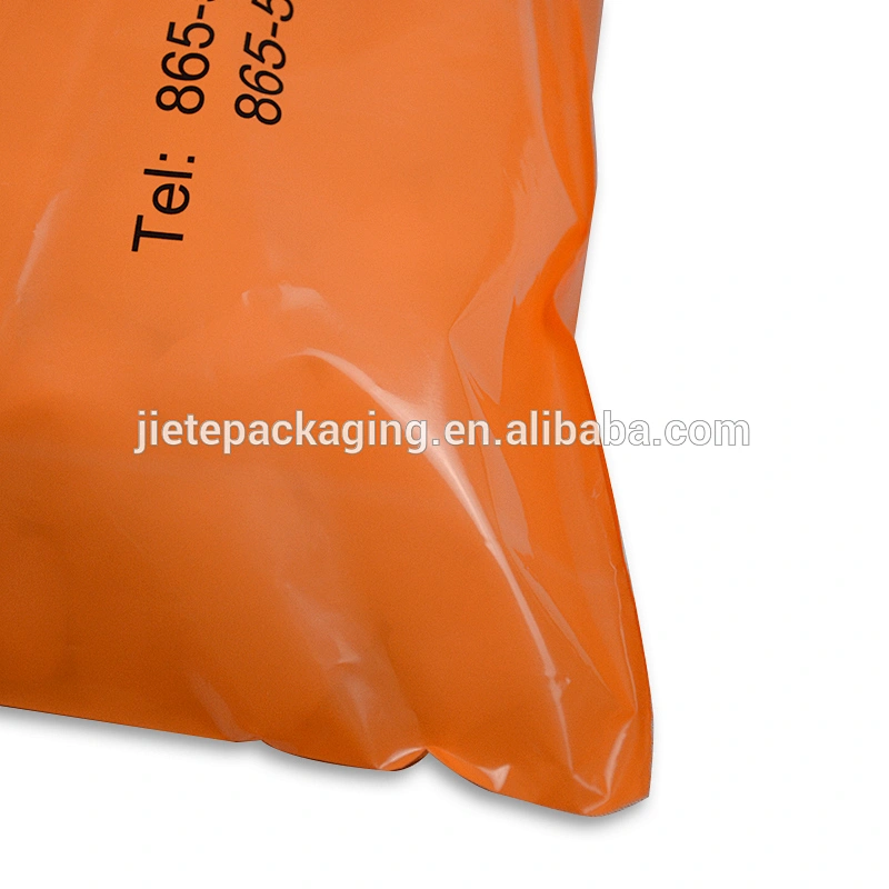 hot sale custom logo orange pe garment plastic packaging bag