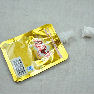 PE stand up abnormality nozzle plastic food bag for snack packaging