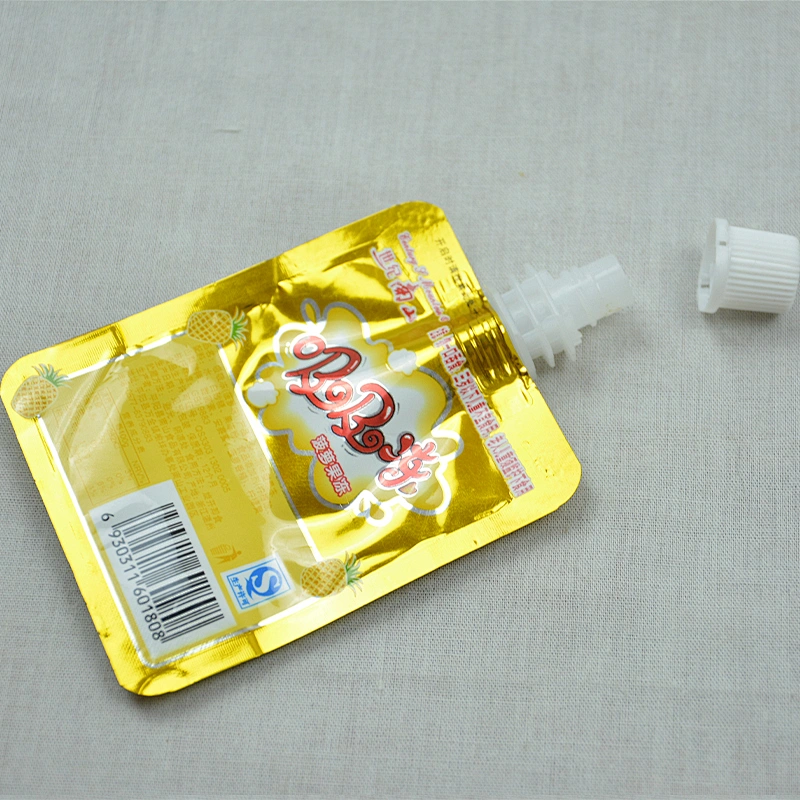 PE stand up abnormality nozzle plastic food bag for snack packaging