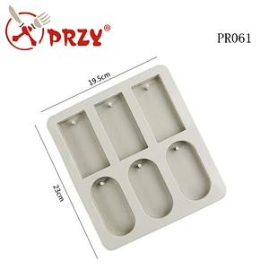 PR061 PRZY rectangle and oval shape handmade soap mold Aroma candle gypsum tablets mould