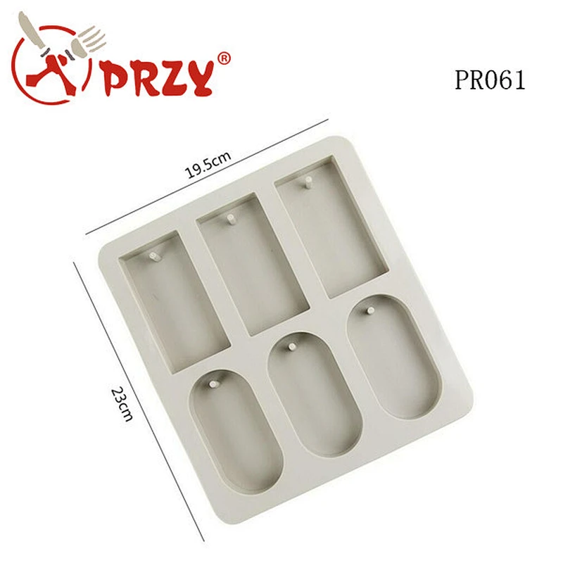 PR061 PRZY rectangle and oval shape handmade soap mold Aroma candle gypsum tablets mould