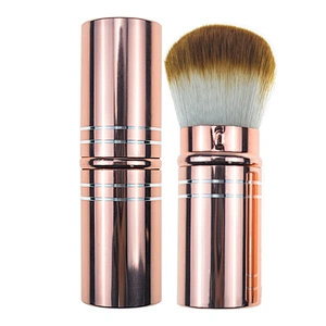 Wholesale cosmetics tools makeup retractable powder brush with synthetic hair and custom logo
