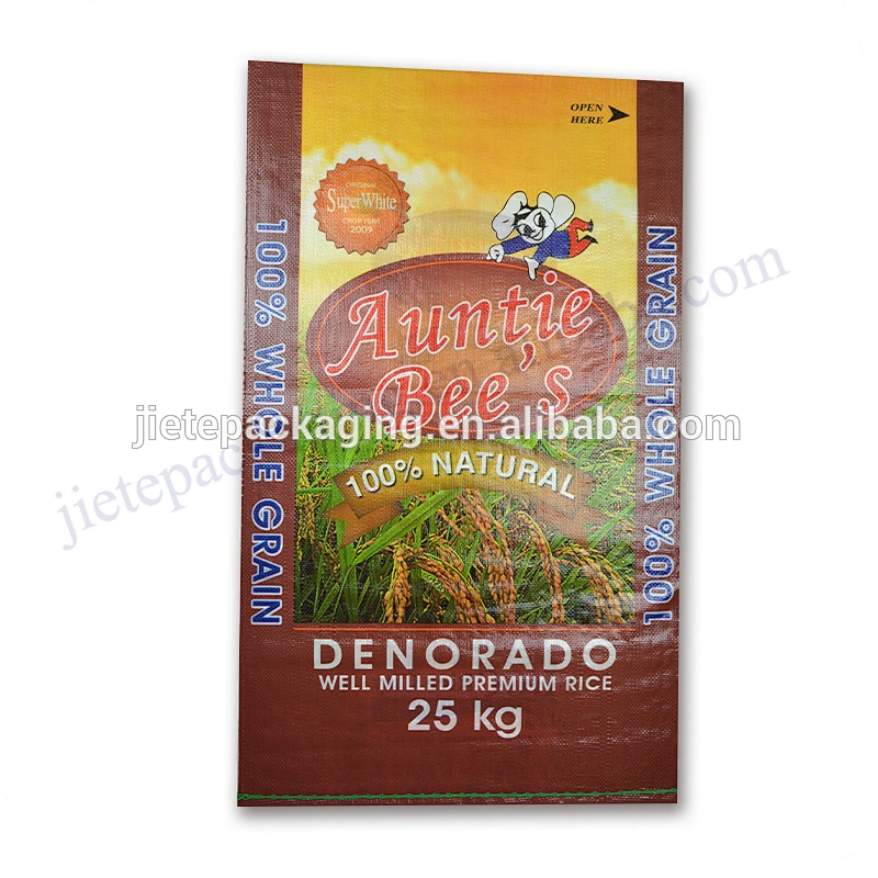 Customized desgin printing new material plastic bopp laminated PP woven hybrid rice bag 25kg export to Pakistan,Dubai