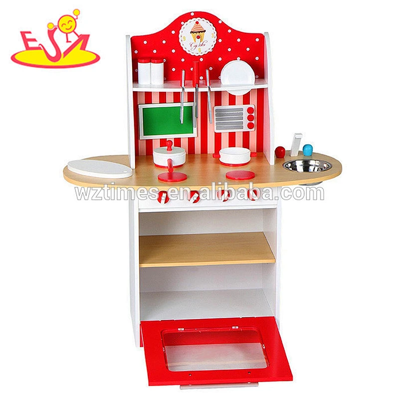 2018 venta al por mayor juego de cocina de juguete de madera para bebés juego de rol niños juego de cocina de juguete de madera mejores niños juego de cocina de juguete de madera W10C130