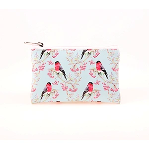 Color Pattern Printing Of Flowers Birds Pocket Cash Bag