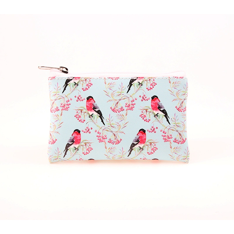 Color Pattern Printing Of Flowers Birds Pocket Cash Bag