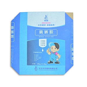 Customized wholesale kraft paper valve square bottom bag used for putty powder cement 20kg 25kg