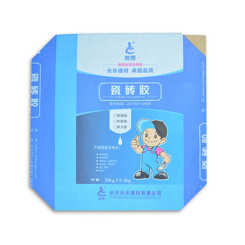 Customized wholesale kraft paper valve square bottom bag used for putty powder cement 20kg 25kg