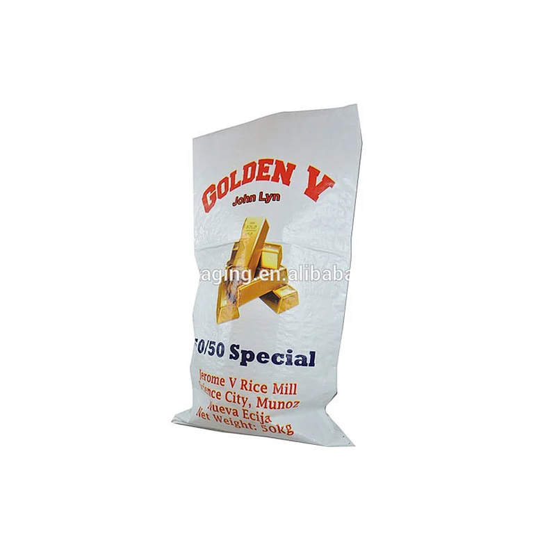 Factory sale plastic pp woven rice cooking bag for agricultural packing 50kg