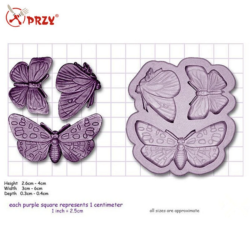 F491 BUTTERFLIES Craft Fimo Sculpey Silicone Rubber Mould