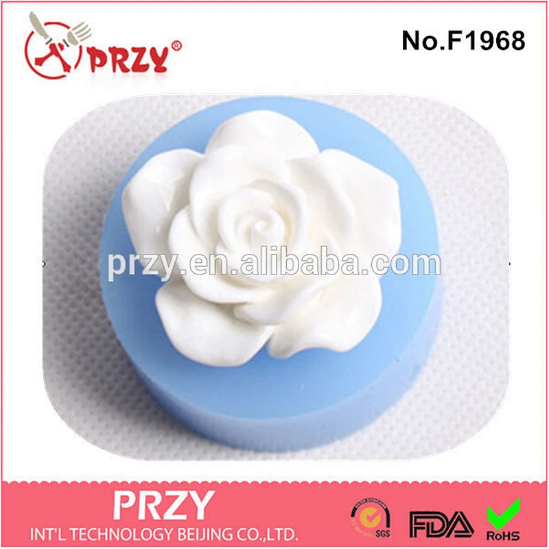 F1968 przy food grade cake decorating silicone rose cake mold