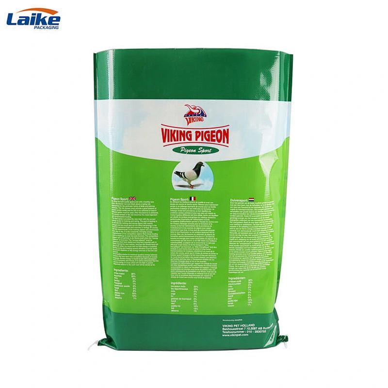 OPP lamination pp woven animal feed packaging bag 20kg for pigeon food, 25kg plastic animal feed bag