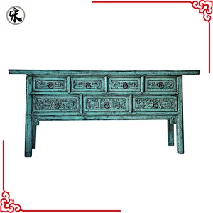 chinese antique reproduction solid wood pine distressed altar table furniture