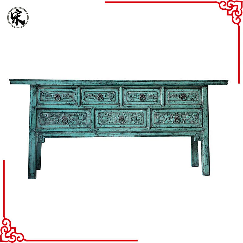 chinese antique reproduction solid wood pine distressed altar table furniture