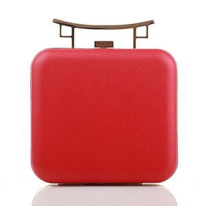 China Unique Designer red PU material bag clutch bag ladies