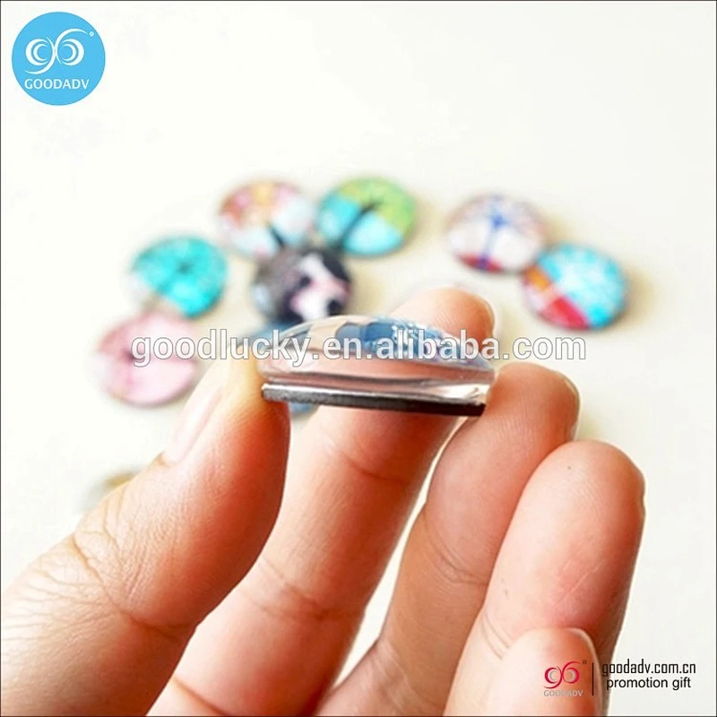 New arrival transparent crystal glass magnetic fridge magnet