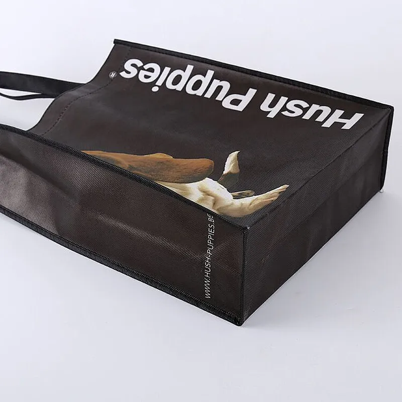 Custom black non-woven bag with handle
